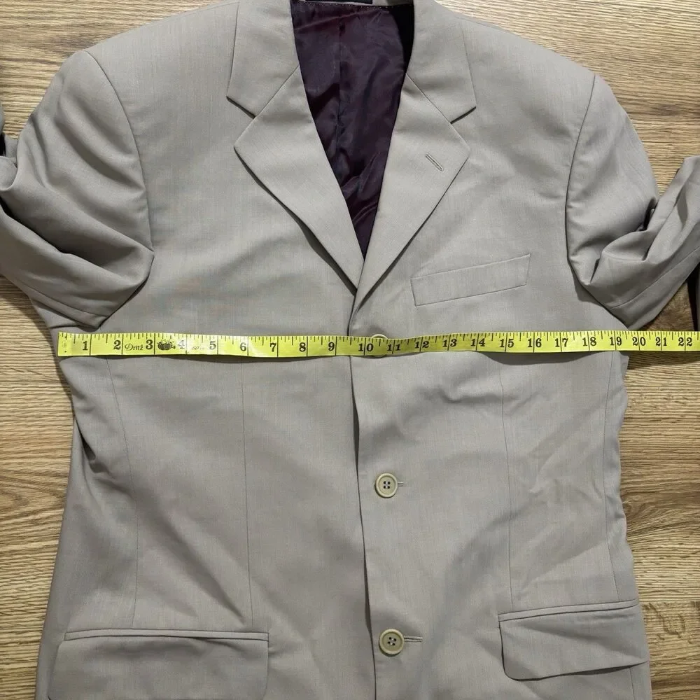 Ted Baker Endurance Suit Mens 38R Pants 32x32 Beige 100% Wool Classic Designer